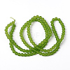 Baking Paint Lime Green Frosted Round Transparent Glass Bead Strands X-GLAA-S031-6mm-34-3
