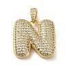 Brass Micro Pave Cubic Zirconia Pendants KK-E061-03G-14-1