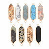 Natural Mixed Stone Connector Charms G-N326-112-1
