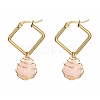 Copper Wire Wrapped Natural Gemstone Dangle Earrings for Women EJEW-JE04629-2