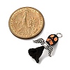 Opaque Black Acrylic Pendants PALLOY-JF04414-2