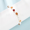 Natural Carnelian Chip and Rice Natural Pearl Beaded Bracelets GG-CBA3297-13G-A-3