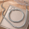 304 Stainless Steel Chain Bracelets & Necklaces Sets FS-WGEEBCF-02-1