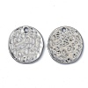 Alloy Blank Flat Round Hammered Pendants LS-PALLOY-M031-07B-1