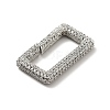 Brass Micro Pave Clear Cubic Zirconia Spring Gate Rings KK-G414-05P-2