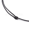 Adjustable Dyed Synthetic Turquoise with Round Plastic Imitation Pearl Cross Pendant Black Waxed Polyester Cord Necklaces for Women NJEW-JN05384-02-5