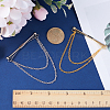 Gorgecraft 2Pcs 2 Colors Brass Hanging Chains Collar Pins Tie Clips AJEW-GF0007-55-3