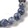 10mm Round Natural Blue Spot Jasper Braided Bead Bracelets BJEW-C067-01C-15-3