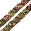 Natural Unakite Beads Strands G-T138-158-4
