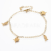 304 Stainless Steel Charm Anklets AJEW-K016-10G-1