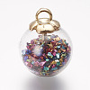 Glass Ball Pendants GLAA-P031-01-1