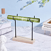 Alloy Crystal Wand Display Stands with Wooden Base BDIS-WH0014-07C-EB-4