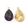 Rack Plating Brass Glass Pendants KK-A177-22G-02-2