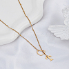 1Pc Letter & Heart Stainless Steel Lariat Necklaces for Women NJEW-LP0002-87G-T-3