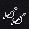 201 Stainless Steel Kitten Dangle Stud Earrings EJEW-T008-JN741-2