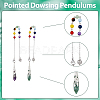 SUPERFINDINGS 1 Set 7 Chakra Hexagon Prism Gemstone Pointed Dowsing Pendulums FIND-FH0006-88-4