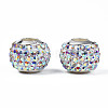 Handmade Polymer Clay Rhinestone European Beads RB-N053-001-11-2