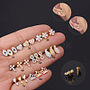 Brass Micro Pave Clear Cubic Zirconia Cartilage Earrings WGF4DCF-09-1