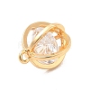 Brass Clear Cubic Zirconia Charms ZIRC-P104-07G-2