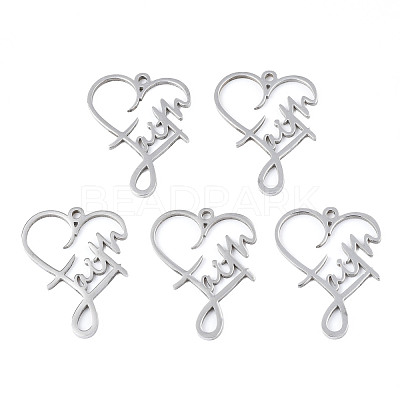 Non-Tarnish 201 Stainless Steel Pendants STAS-N098-045P-1
