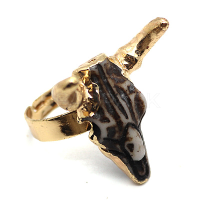 Adjustable Brass and Resin Cuff Rings FS-WG16216-04-1