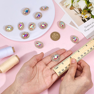 15Pcs 1-Hole Zinc Alloy Shank Buttons BUTT-MA0001-13C-1