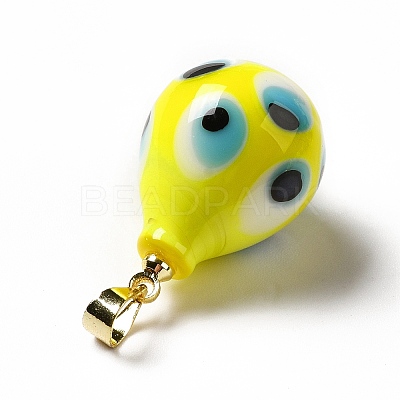 Handmade Evil Eye Lampwork Pendants LAMP-F026-04E-1