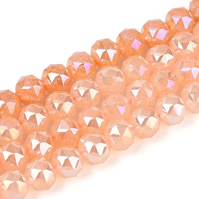 Anti-Tarnish Electroplate Glass Beads Strands GLAA-N064-6mm-05-1