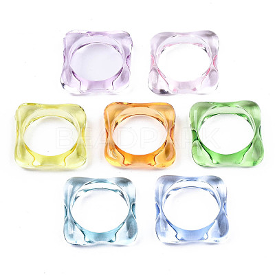 Transparent Acrylic Finger Rings X-RJEW-T010-03-1