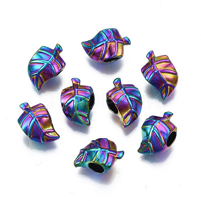 Rack Plating Rainbow Color Alloy European Beads PALLOY-S180-351-1