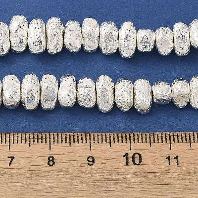 Electroplated Natural Lava Rock Beads Strands G-L606-D02-01F-1