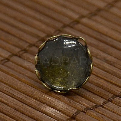 12x5~6mm Dome Transparent Glass Cabochons and Antique Bronze Brass Ear Stud Findings for DIY Stud Earrings DIY-X0180-AB-NF-1