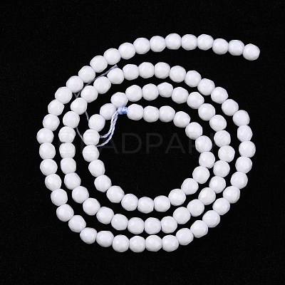 Synthetic White Agate Beads Strands G-D419-4mm-01-1