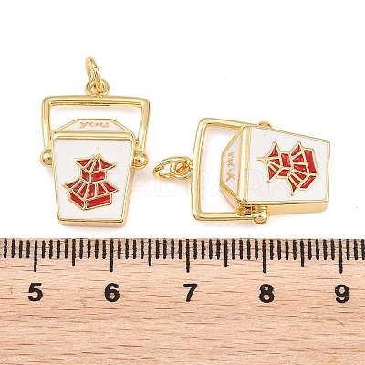 Brass Enamel Pendants KK-L275-08G-1