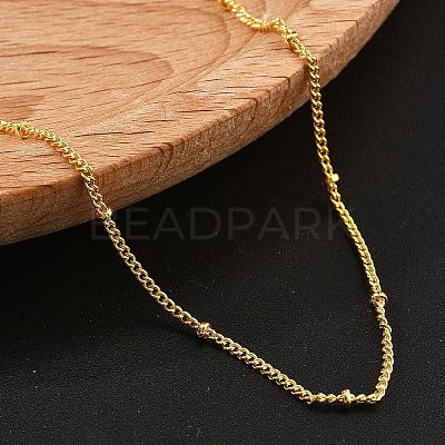 2MM Brass Satellite Chain Necklaces for Women NJEW-D302-49G-1