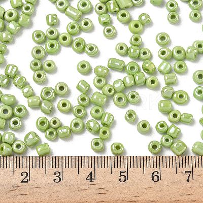 6/0 Opaque Colors Lustered Round Glass Seed Beads X-SEED-A012-4mm-124-1