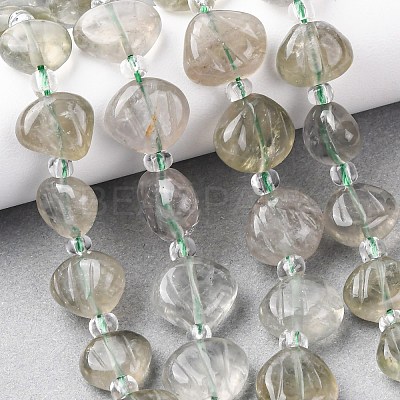 Natural Green Quartz Carved Beads Strands G-H339-A05-01-1
