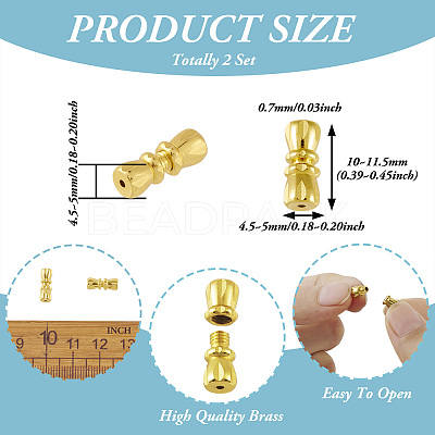 Brass Screw Clasps KK-TAC0003-05G-1