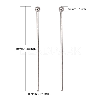 Tarnish Resistant 304 Stainless Steel Ball Head pins STAS-N017-02-30mm-1