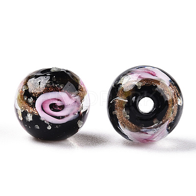 Luminous Handmade Gold Sand Lampwork Beads LAMP-T021-03K-1