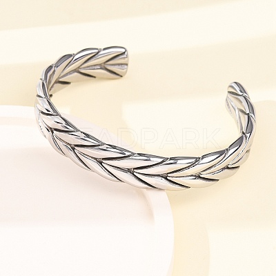 Retro 316 Surgical Stainless Steel Cuff Bangles BJEW-C142-14D-AS-1