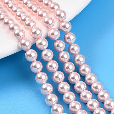 Baking Paint Pearlized Glass Pearl Bead Strands X-HY-N002-6mm-A10-1