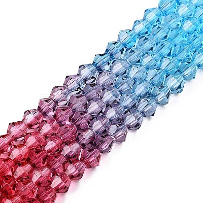 Gradient Color Baking Paint Glass Bead Strands DGLA-A039-T2mm-A017-1