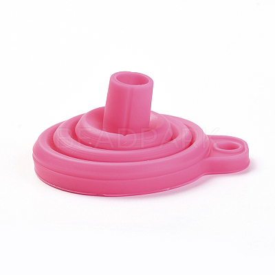 Portable Foldable Silicone Funnel Hopper AJEW-WH0104-40C-1