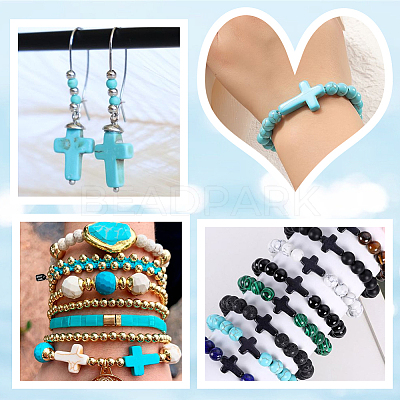 90Pcs 3 Colors Synthetic Turquoise Beads DIY-SC0022-92-1