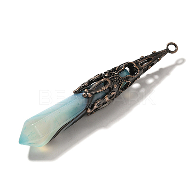 Natural Banded Agate(Dyed & Heated) Pointed Big Pendants G-P560-02R-19-1