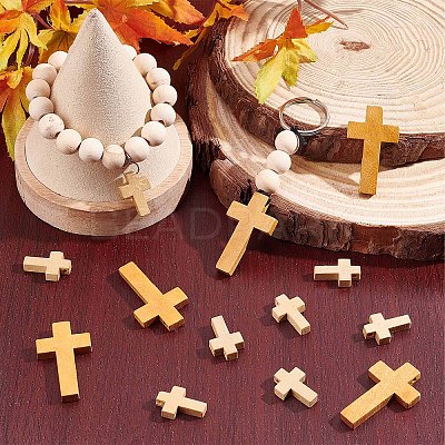 100Pcs 2 Styles Wood Pendants WOOD-SC0001-43-1
