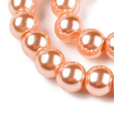 Baking Paint Pearlized Glass Pearl Round Bead Strands HY-Q330-8mm-33-1