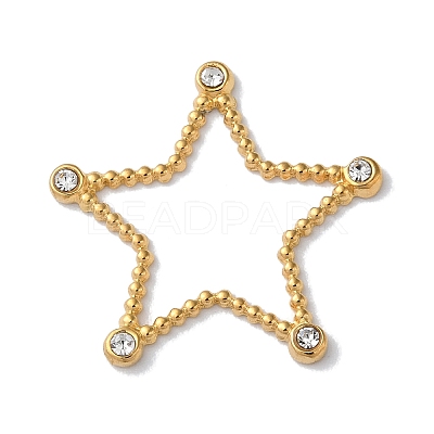 Golden 304 Stainless Steel Rhinestonet Pendants LS-STAS-Q312-02D-G-1