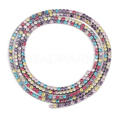 925 Sterling Silver Colorful Cubic Zirconia Chains STER-C016-02B-P01-1